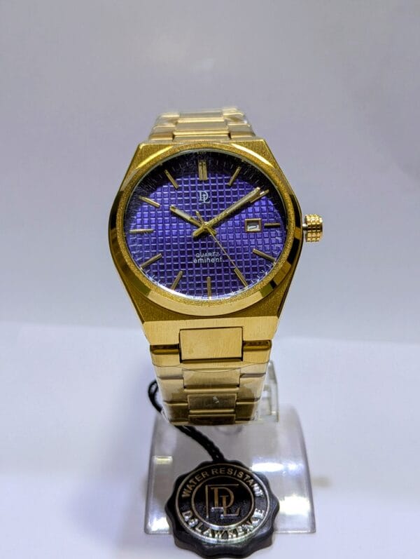 DL De Lawrence Watch | Blue Dial In Golden DLQ-176GD