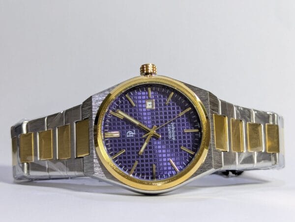 DL De Lawrence Watch | Blue Dial With Golden Two Tone DLQ-176GD