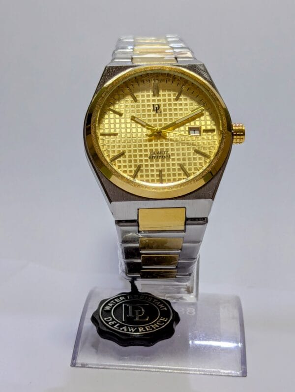 DL De Lawrence Watch | Golden Dial With Golden Two Tone DLQ-176GD