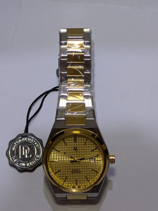 DL De Lawrence Watch | Golden Dial With Golden Two Tone DLQ-176GD