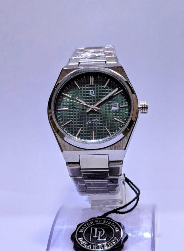 DL De Lawrence Watch | Green Dial In Silver DLQ-176GD