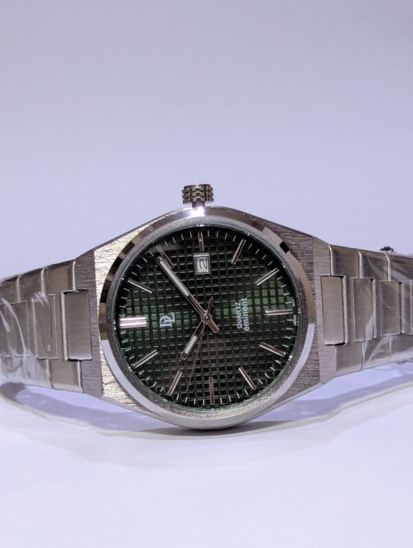 DL De Lawrence Watch | Green Dial In Silver DLQ-176GD