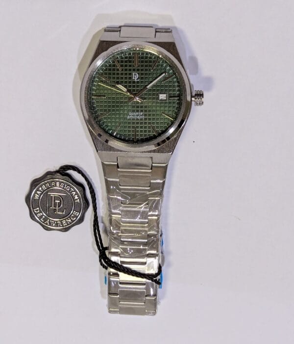 DL De Lawrence Watch | Green Dial In Silver DLQ-176GD