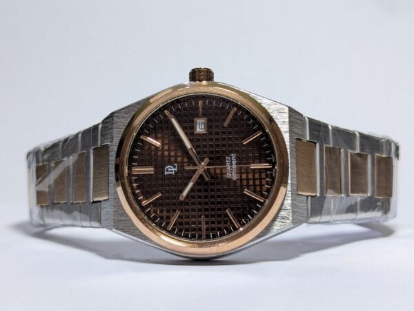 De Lawrence Watch | Brown Dial With Rose Two Tone DLQ-176GD