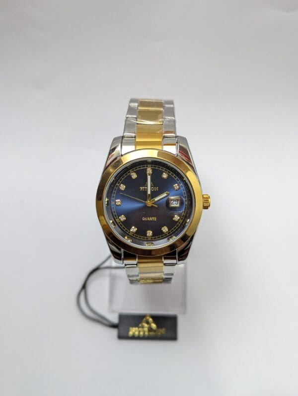 Fitron Men’s Watch | Golden Two Ton With Blue Dial Model-3227