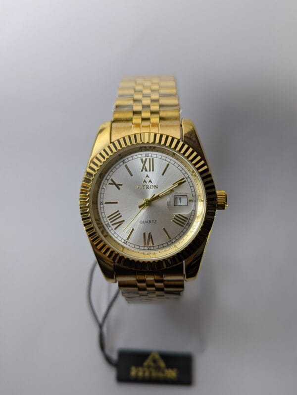 Fitron Men’s Watch | Golden Body With White Dial Model-3227