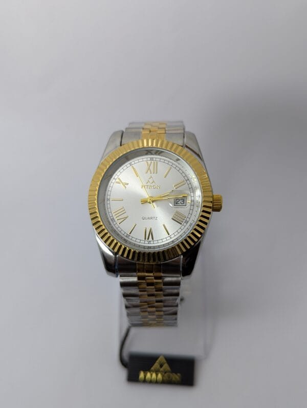 Fitron Men’s Watch | Golden Two Tone With White Dial Model-3227