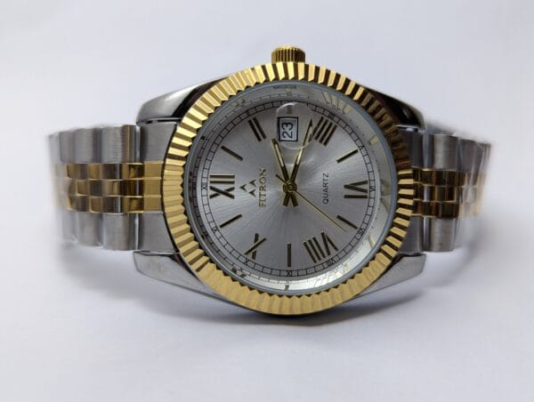 Fitron Men’s Watch | Golden Two Tone With White Dial Model-3227