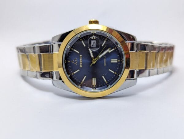 Fitron Men’s Watch | Golden Two Ton With Blue Dial Model-3227